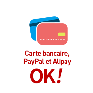 Carte bancaire, PayPal et Alipay OK!