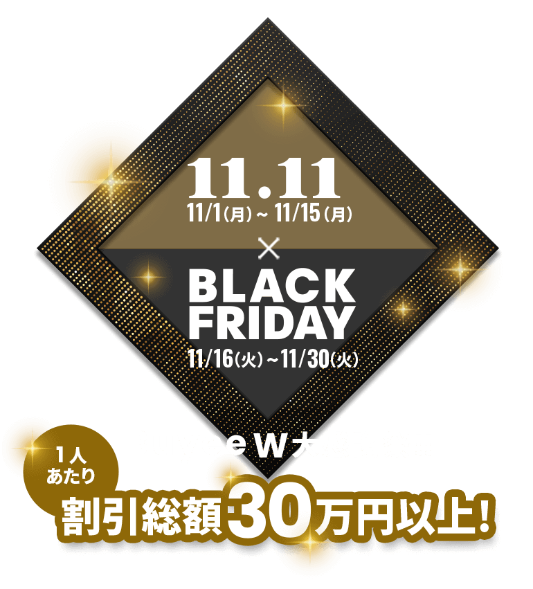 11.11 BLACK FRIDAY 一人当たり割引総額30万円以上！BuyeeW大感謝祭!!