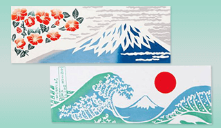 Made in Japan 34 x 35cm Mount Fuji Blue & Red Hand Towel Set FUJISAN Mt 