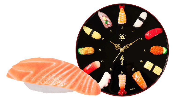 高品質の激安 希少【新品】寿司 食品サンプル 掛け時計 お土産Japanese Sushi さく インテリア時計