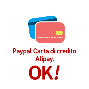 Paga con Paypal, Carta di credito e Alipay!
