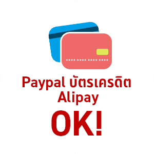Paypal บัตรเครดิต Alipay OK!