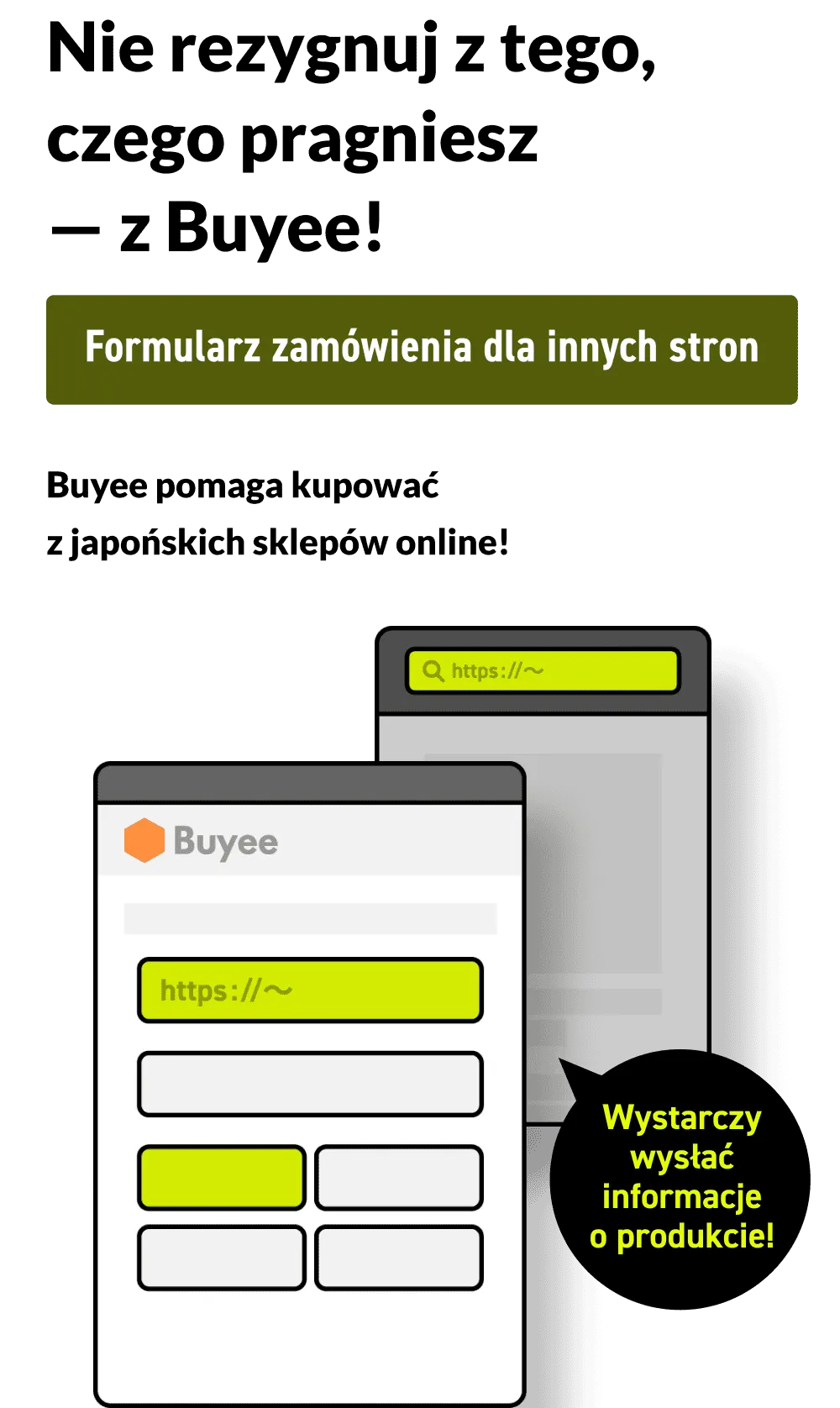 Wyślij tylko link do produktu i informacje!