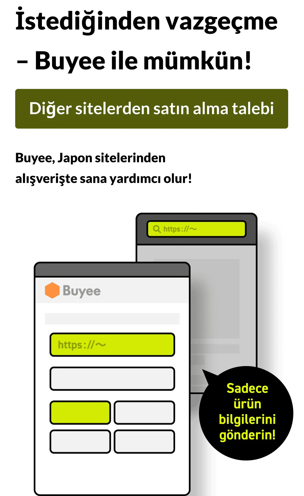 Yalnızca ürün bağlantısı ve bilgileri gönderin!