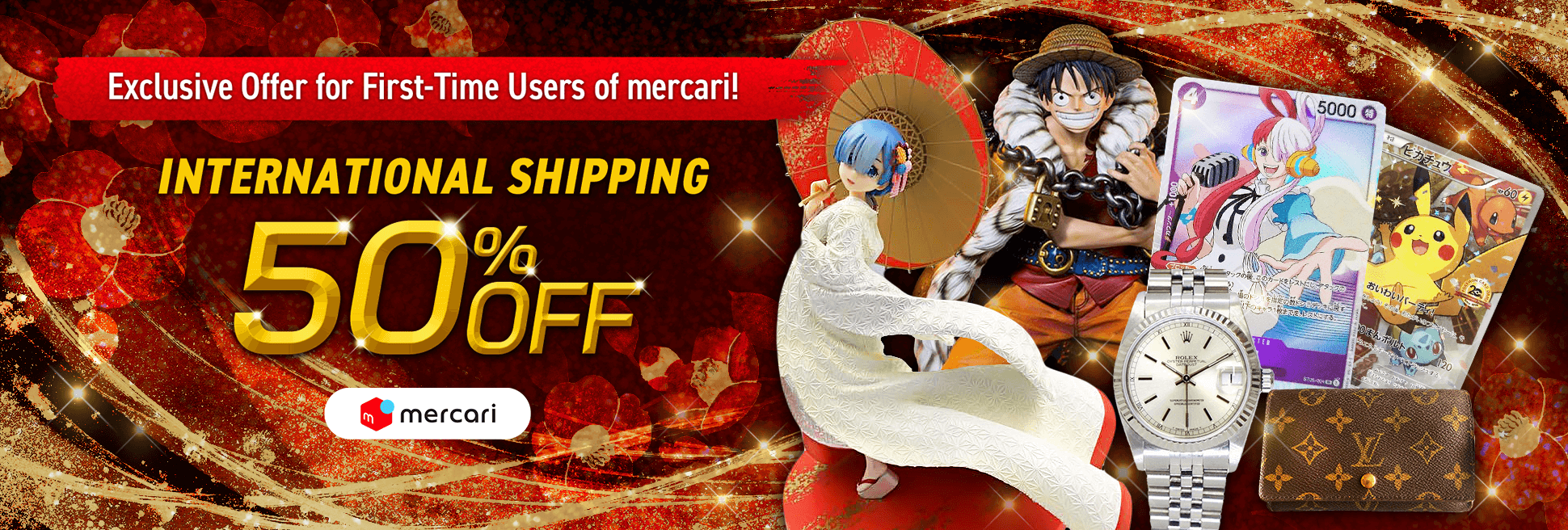 Exclusive Offer for First-Time Users of mercari!  International Shipping 50% OFF Coupon is now being distributed!