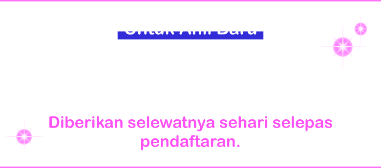 Untuk Ahli Baru Kupon Penghantaran Antarabangsa Percuma! Diberikan selewatnya sehari selepas pendaftaran.