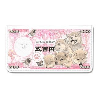 Mameshiba Banknotes'<br>Synthetic Leather Wallet (Post Office Original Color)