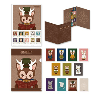 KITTY MORRIS Stamp, Postcard and File Folder Set
